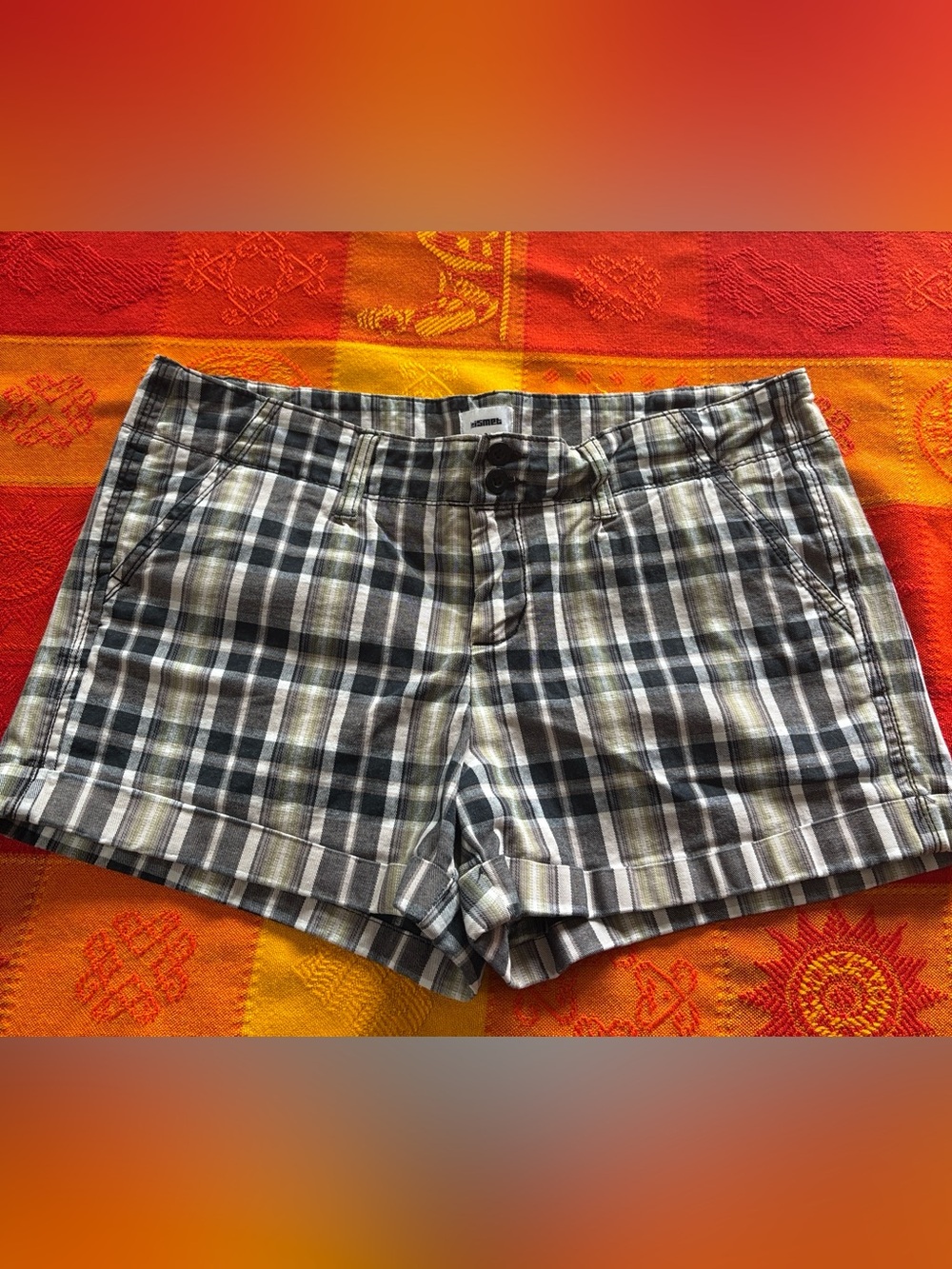 Kismet Women's Plaid Cotton-Blend Shorts - Black, Gray, Olive, 14